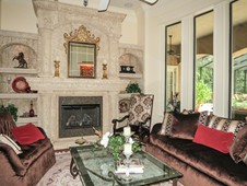 Living room with fireplace - manor home - Ormond Beach Florida