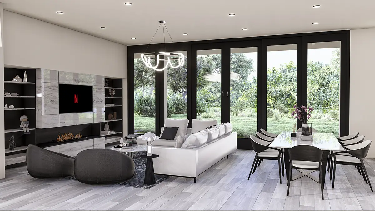 Orchid Oasis Luxury Home - Living Room Rendering