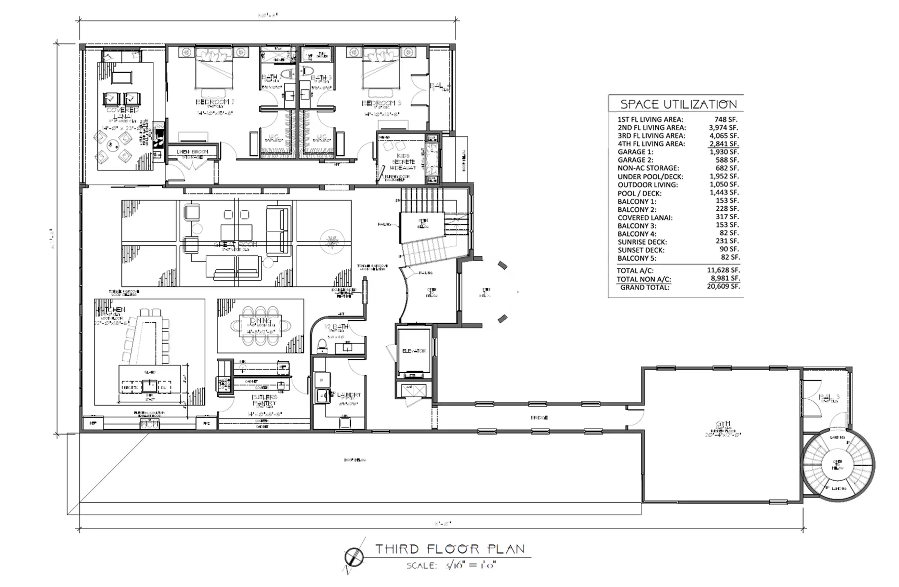 Sandcastle Luxury Home - 3rd-Floor Plan