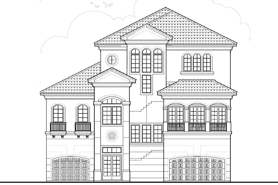 Sawgrass Sanctuary Luxury home - Front View Rendering