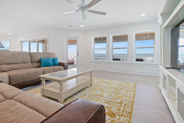 Spacious family area adjacent to pool table