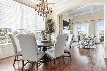 Dining area and living room