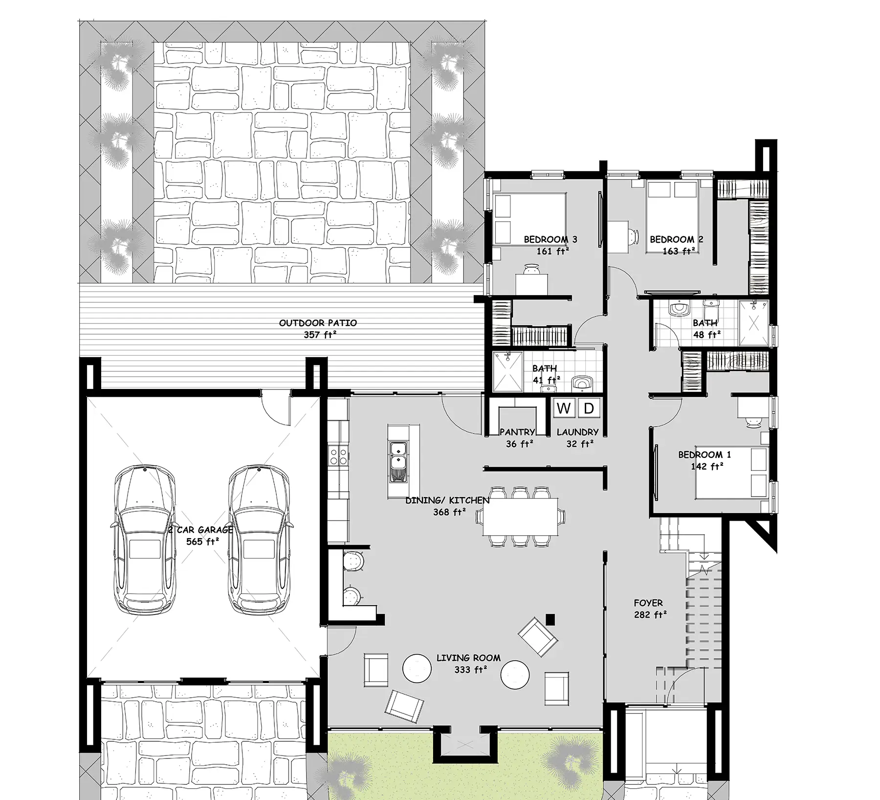 A Frame Modern Home - 1st Floor Plan