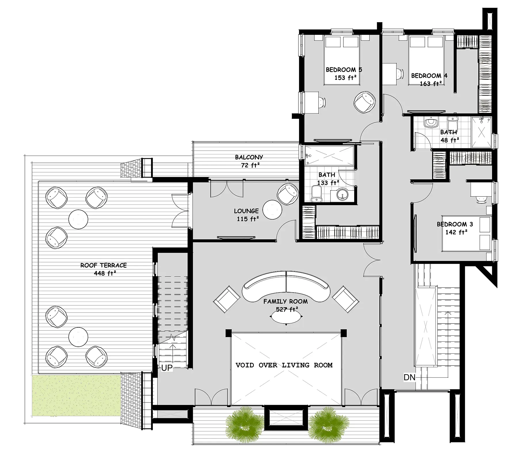 A Frame Modern Home - 2nd Floor Plan