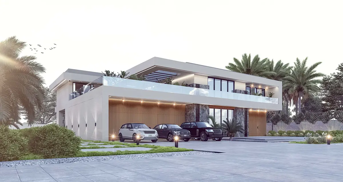 Two Story Modern home - Front View Rendering