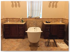 Master bath with clawfoot tub - Palm Coast custom home