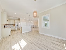 View of kitchen from dining nook