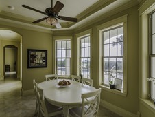 The first floor kitchen overlooks the pool in this oceanfront home in Palm Coast, Florda