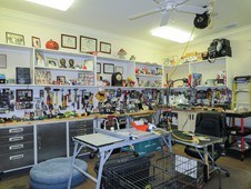 Garage with custom shelving - manor home - Ormond Beach Florida