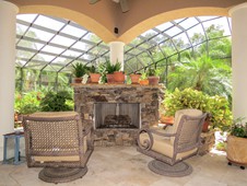 Outdoor fireplace - manor home - Ormond Beach Florida
